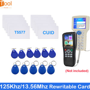 10PCS RFID 125KHz T5200 Card Read Writer 13.56MHz UID Copy NFC Programmer Rewritable Tag