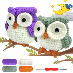 YAMAXIN 1PC DIY Crochet Kit for Beginners - Easy Craft Tool Set with Owl Theme Knitting Arts & Crafts Project