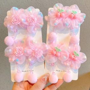 Adorable Little Girl High Elasticity Hair Ties Flower Trim Hair Bands Princess Style Children Accessories Hair Ornaments