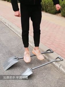 พลั่วขุดดิน หัวเหลี่ยม หัวแหลม ด้ามเหล็ก100cm. เคลีอบกันสนิม ขุดดิน ตักอาหารสัตว์ ตักทราย