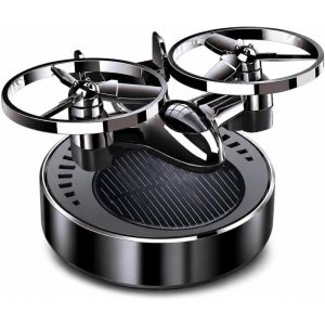 Solar Rotating Helicopter Car Diffuser Alloy Solar Aromatherapy Air Freshener Long Lasting Scent Auto Interior Decor Ornament