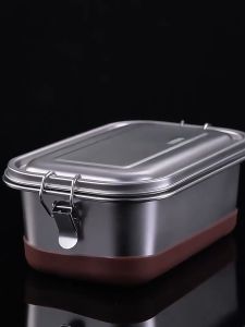 LESTOP Double Layer Lunch Box Stainless Steel 304 With Silicone Pad Bottom (1450ml+450ml) 304不锈钢双层饭盒 配有硅胶防滑垫