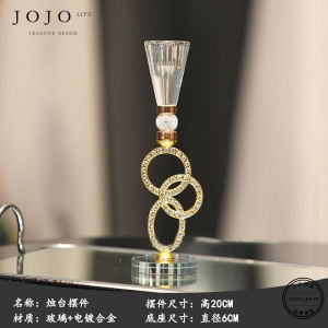 Creative Metal Candle Holder Home Decorations Living Room Display Piece Stick-On Diamond Simple Modern Style Alloy Material
