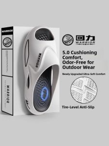 Warrior Mens Sporty Thick-Heeled Slip-Ons Anti-Slip Odor-Resistant Summer Outdoor Slippers Comfortable Casual Sandals