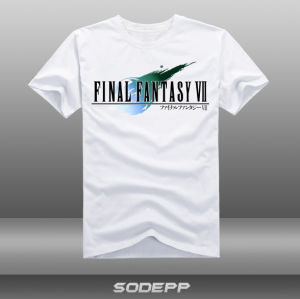 SODEPP Final Fantasy 7 T-Shirt Pure Cotton Short Sleeve round Neck Casual Style Summer Wear for Teenagers Daily Comfortable Fit
