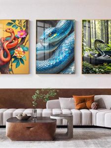 Modern Decorative Painting Vertical Version Corridor Bedroom Snake Year Wall Picture Simple Style Crystal Film Animal Pattern