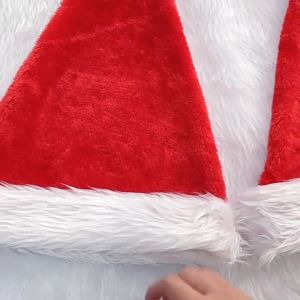 Thicken Plush Christmas Hat Christmas Cap Santa hat For Adults Kids Child Merry Christmas Party Hat Cap