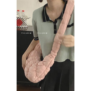 Cloud Design Fashion Ladies Shoulder Bag Large Capacity 2024 New Style Dumpling Shape Cotton Nylon Bag with Zipper Closure