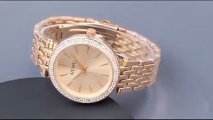 Paket Box Exclusive + Paperbag / Jam Tangan Guou Bulat Permata VA-903SAA / Jam Tangan Fashion Wanita Tali Rantai Diameter 39 cm