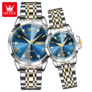 OLEVS Couple Watch Sale Waterproof Original Perfume Watches Fashion Luxury Leisure Stainless Steel Strap Quartz Buy 1 Get 1 Free