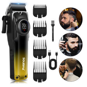 Hatteker HT-6031 Professional Cordless Hair Clipper for Men Rechargeable Electric Beard Trimmer Adjustable Haircut Kit