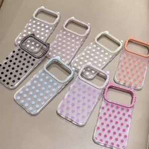 Sanrio | Ốp Điện Thoại Hello Kitty Đính Kim Cương Tai Mèo Dành Cho iPhone 18/17 Pro Max Thiết Kế Chấm Bi Trong Suốt Chống Sốc Chống Xước