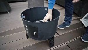 3 in 1 Vertical Charcoal Smoker Grill BBQ Smoker for Outdoor Patio Backyard Camping Black