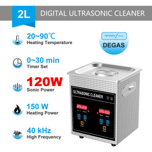 Ultrasonic Cleaner Adjustable Heating Timing Cleaning Lab Machine 2L Plus 120W