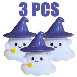 Bandai | Halloween Cartoon Ghost & Pumpkin LED Night Light Mini Lamp Anime Figurine Ornament Bedroom Decor Light Creative Gift