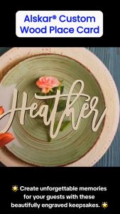Custom Wedding Guest Names Wooden Place Card