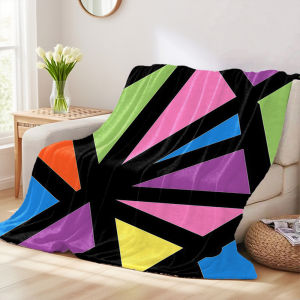 Beast Kingdom | Color Triangle Geo Sofa Specific Soft Flannel Blanket Universal Plush Gift Blanket For All Seasons