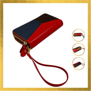 Ví cầm tay Clutch nữ 2 khóa size 22cm da bò cao cấp chính hãng Men Leather M82V3R2 quà tặng sang trọng ví nữ da bò thật hàng hiệu giá rẻ