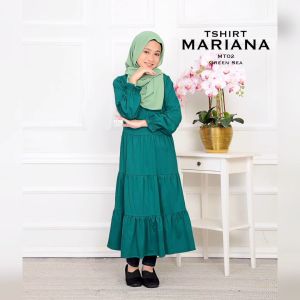 T-Shirt Dress Jubah Muslimah Budak Kembang Plain Mariana (Saiz 4 - 12)