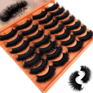 New 14 pairs of natural long 3D artificial mink false eyelashes makeup set mink eyelashes extended eyelashes