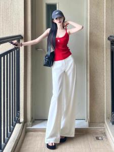 High Waist Wide Leg Jeans Women Loose Drapey Straight Floor-Length Pants Ultra Long Version 180 Slim Fit White Denim