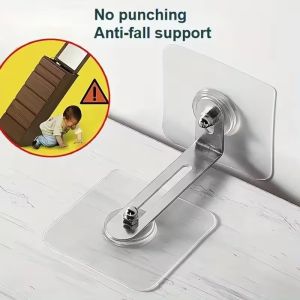 Feelife 10pcs Furniture Anchors Strong Self-adhesive Fixed Prevent Dumping Device No Punching Safety Anti Overturning Cabinet Buckle Anchors