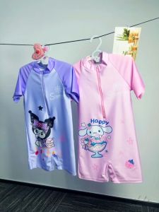 New Rashguard for Kids Cute Trendy Kuku Melo Cartoon Printed Design 1pc Swimwear Summer Fashion Long & Short Sleeve Swimwear for Kids Girl for Girls 3-11 Years Old