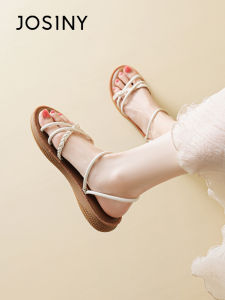 Josiny | Flat Woven Roman Sandals for Beach Wear