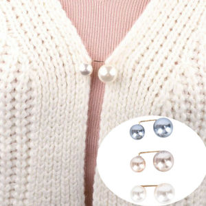 3Pcs/Set Women Fashion Pearl Brooch/ Lapel Anti-Glare Safety Brooch Pins Jewelry/Anti-Exposure Skirt Neckline Buckle