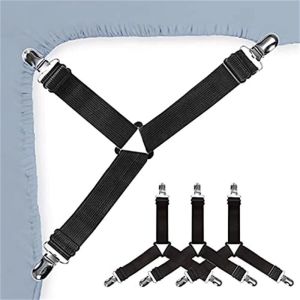 Elastic Bed Sheet Clip Holder Fastener Grippers Clips Triangle Bed Sheet Straps Adjustable