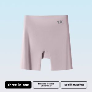 Plus Size 7A Safety Pants Womens Underwear Two-in-One Summer Thin Fat mm 100.00kg Belly Contraction Seamless Ice Silk Leggings