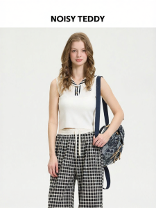 Sleeveless Fashionable Naval Collar Sweater
