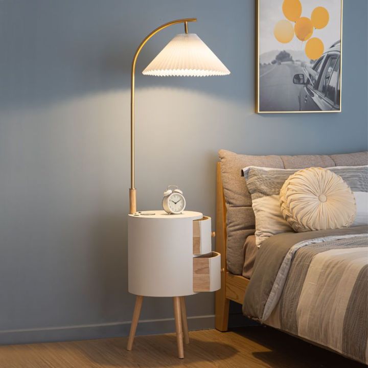 Intelligent wireless charging bedside table floor lamps for living room