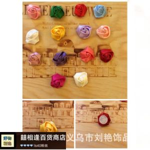 Hot Sale 2. 5cm Three-Dimensional Handmade Rose Bud DIY Bridal Bouquet Wedding Unicorn Hairband Decoration Small Flower