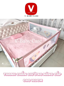 Thanh Chắn Giường Cho Bé V-Baby 30 Nâng Hạ 1 & 2 Bên Cao 103CM (1 THANH CHẮN 1 MẶT)