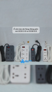 (Rạng Đông) Ổ cắm kéo dài 2mét & 5Mét 2 chấu & 3 chấu OC05 OC06 Tự động ngắt khi quá tải