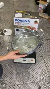 Bếp điện từ POVENA mặt kính cường lực siêu bền công suất 2000W . Siêu tiết kiệm điện(Kèm 1 nồi lẩu) Hot