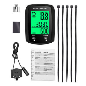 English Waterproof Bike Accessories Wired Speedometer For Bicycle Bike Night Cycling Backlit For Day LCD Computer Speed Odometer