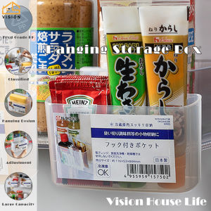 Vision 2Pcs Refrigerator Side Door Storage Box Fridge Hanging Storage Box Tidy Shelf Removable Sauce Bags Container Fridge Condiments Storage Basket