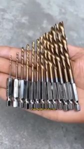 Mata Bor Set Lengkap 13 Pcs Titanium Mata Bor Multifungsi Mata Bor Kayu Plat Besi Aluminium Plastik Mata Bor Power Drill Steel Titanium Hex Shank 13 PCS Kuat Tajam