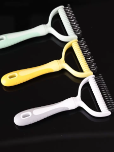 【Meoof】 Dog Silicone Grooming Comb Long Hari Curl Hair Removal Massage Brush 宠物双面开结梳毛狗长毛卷毛除毛梳