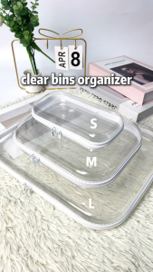 Clear bins organizer PET material hard shell waterproof and durable