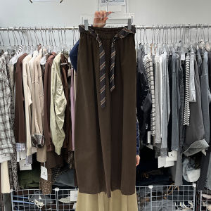 plus Size Casual Wide Leg Pants Womens Design Sense Comes with Belt Casual Knife Edge Pants Spring Autumn New Arrival