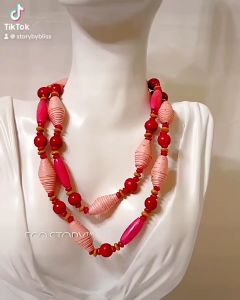 ECO STORY™ Paper n Wood Beaded Handmade Long Necklace