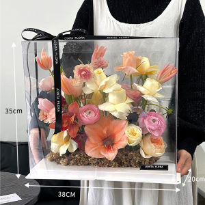 Hộp Đựng Hoa Thủ Công Xinsong Fragrant Joy Fresh Flower Bouquet Hộp Đựng Hoa Panorama Hộp Quà Tặng Vật Liệu Đóng Gói