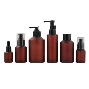 Light-Proof Glass Spray Bottle Emulsion Press Bottle Essential Oil Dropper Bottle Oil Pump Bottle Skin Care Product Mini Bottles