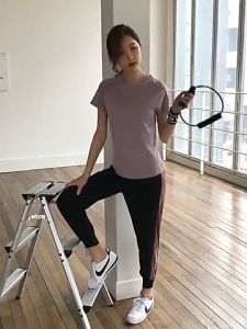 HUIESON áo quần tập thể dục áo Yoga tay ngắn nữ lưới thoáng khí vừa rộng giảm béo chạy khô nhanh áo phông thể thao