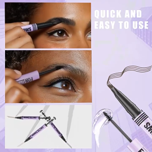 🔥 Double Head Eyebrow Pencil 4 Fork Tips Waterproof Tint Natural Long Lasting Paint Tattoo Eyebrow Long Lasting Eyebrow Pen with Brush