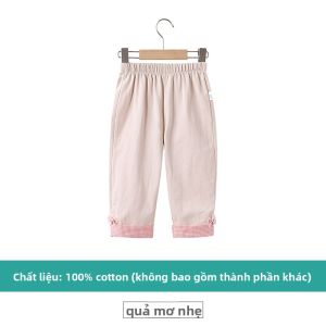 Hamqi | Quần Dài Tay Đứng Cotton Mùa Xuân và Thu cho Bé Gái