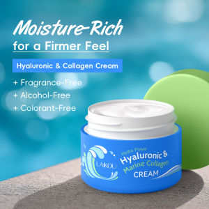 LAIKOU Hyaluronic & Collagen Cream 30g Nourish Smooth Soft Skin Lock in Moisture with Caffeine Niacinamide & Vitamin C